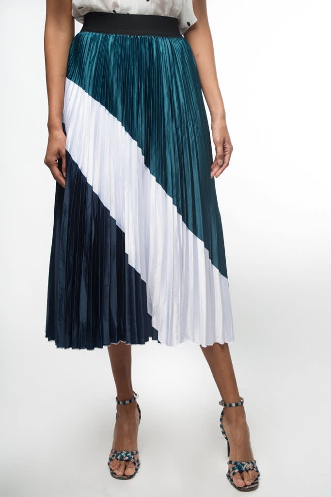 The Striped Skirt-En Negro Y  Azul [1081]