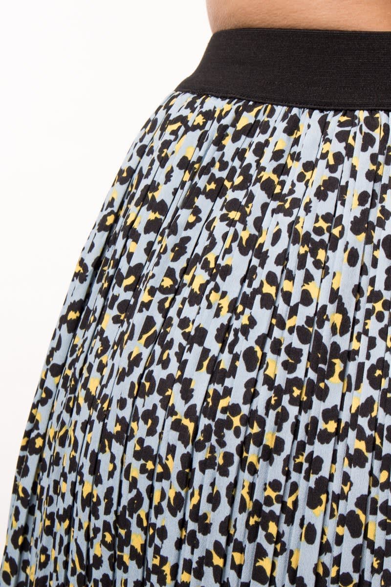 Leopard Skirt-En Amarilla,Blanca Y Azul [1266]