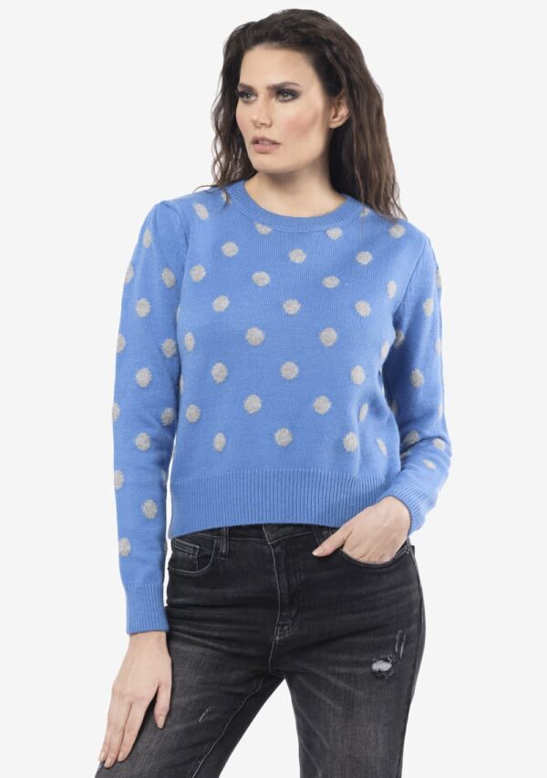 Points Sweater  Azul - Hueso [2289]