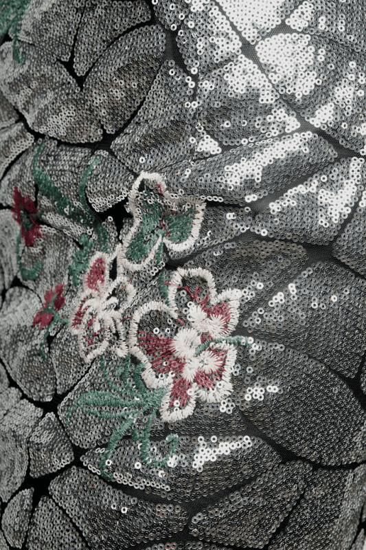 Sequin Skirt Whith Flowers [1032]