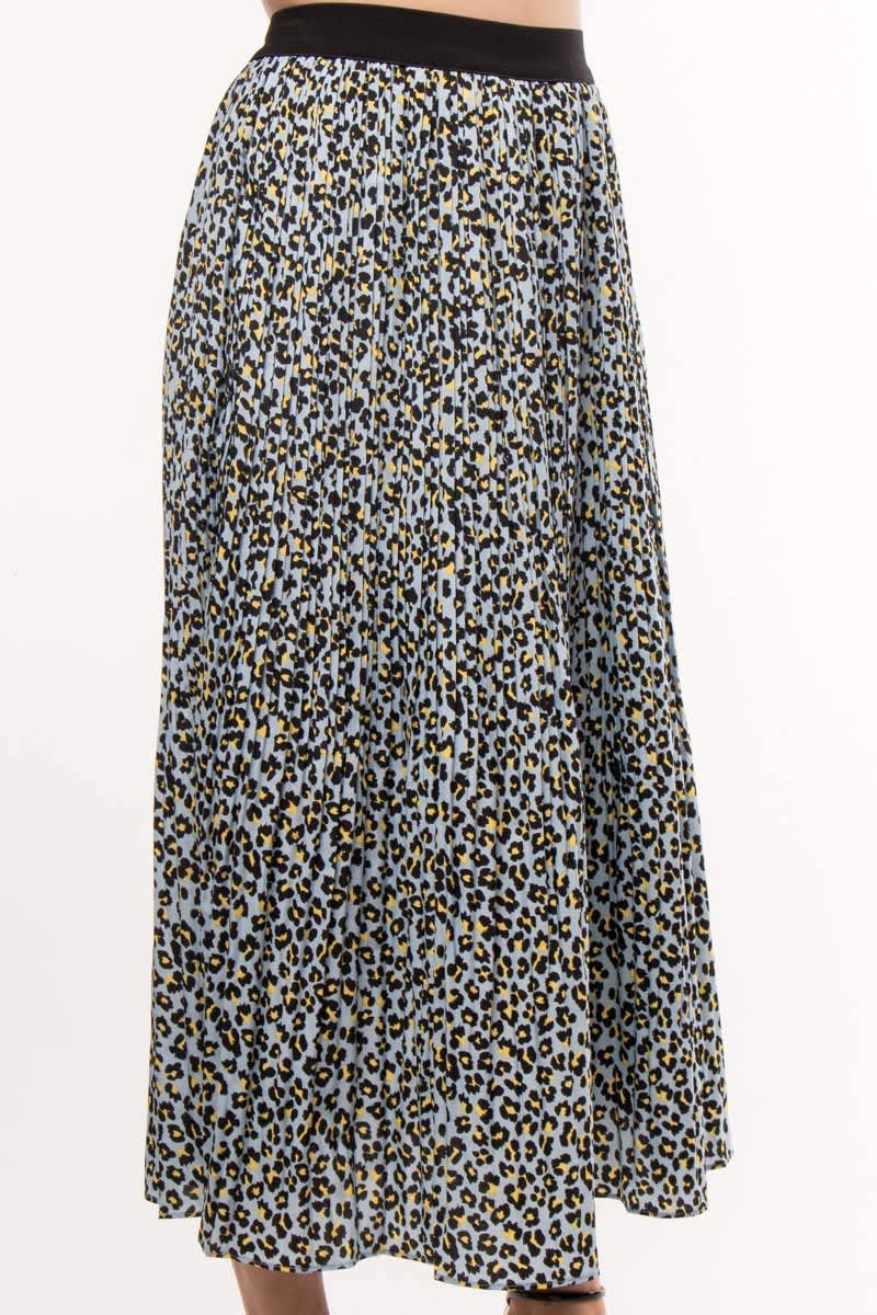 Leopard Skirt-En Amarilla,Blanca Y Azul [1266]