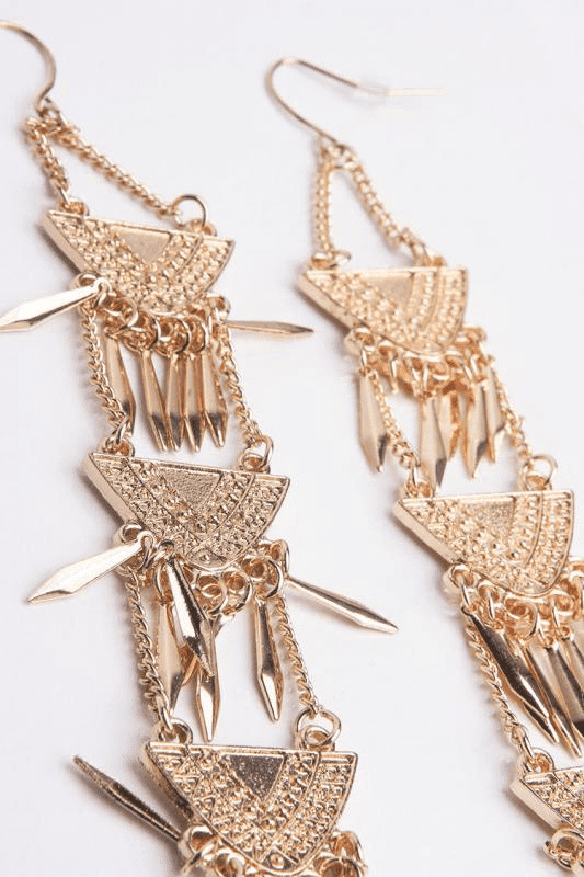 Golden Hindu Earrings [879]